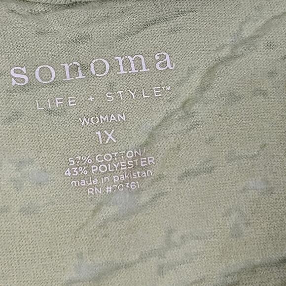 Sonoma Sleeveless Floral Burnout Knit Tank Top Blouse 1X - Picture 5 of 10